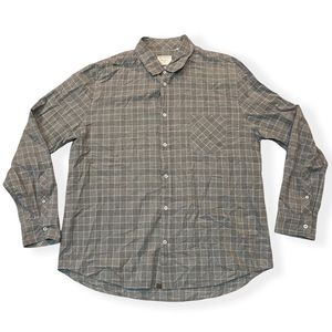 Billy Reid Slim Fit Gray Plaid Long Sleeve Button Down Shirt Mens XXL
